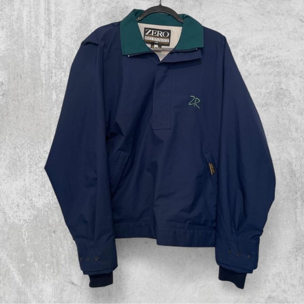 Vintage Zero Restriction Gore-Tex Rain Jacket Medium Navy USA Made